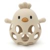 Soft silicone baby teether in a cute chicken design, perfect for soothing gums and promoting healthy orthodontic development. Brightens baby's playtime with adorable, durable teething toys.