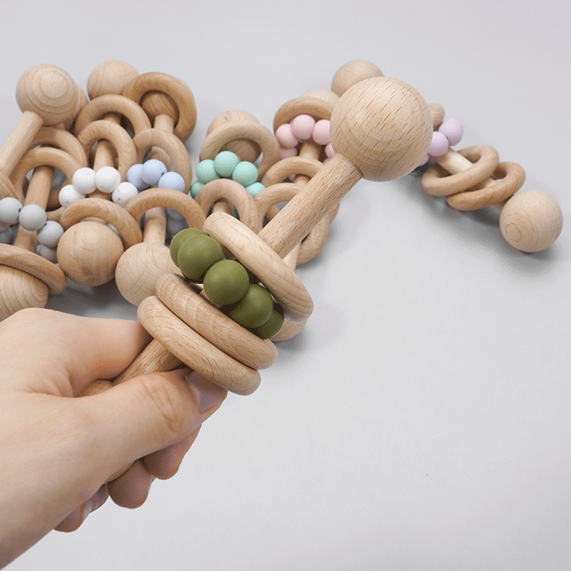 Organic Safe Wooden Baby Teether – Non-Toxic, Eco-Friendly Sensory Grasping Toy - Image 5