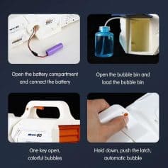 Battery compartment opening for battery connection and charging process.