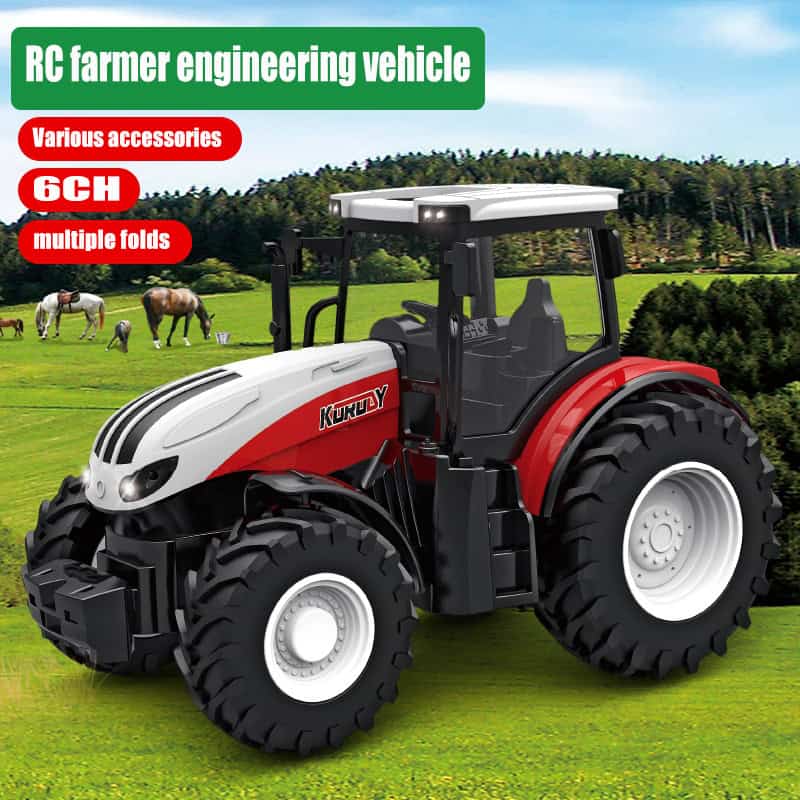 RC farmer engineering vehicle with various accessories, 6CH, multiple folds, durable construction, suitable for agricultural tasks.