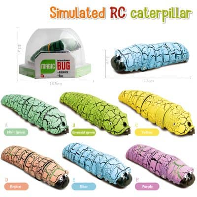 RC caterpillar toy with colorful, cracked design, available in multiple shades on Monalisa Medical store for fun and educational entertainment.
