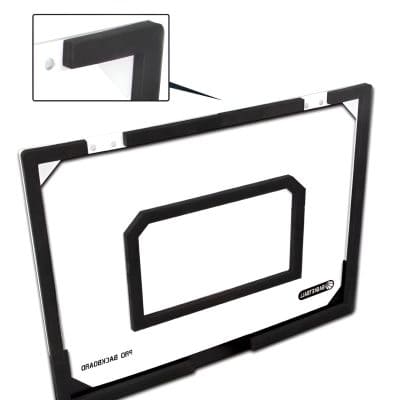 Portable basketball shooting target for gym and recreational use.