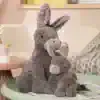 Fluffy grey bunny plush toy set for children, adorable stuffed animal gifts for kids and babies, perfect for bedroom decor or playroom, Monalisa Store opt.