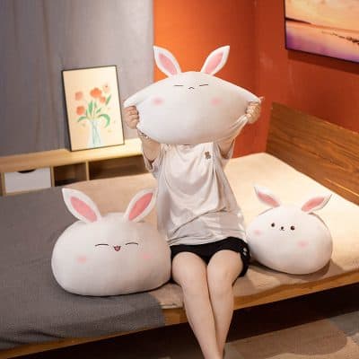 Plush bunny pillows from Monalisa Store, perfect for cozy home decor and cute gift ideas, featuring adorable animal-inspired designs for a fun, relaxing ambiance.