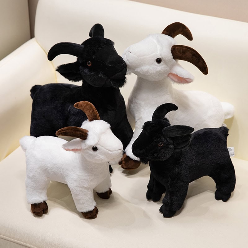 Soft plush toy goats for children and collectors, available at Monalisa Store, perfect for gifts or decorative purposes, made with high-quality materials.
