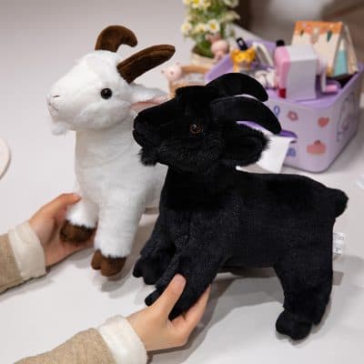 Fluffy plush rabbit toys in white and black colors with soft textures, perfect for children and collectors at Monalisa Medical Store.