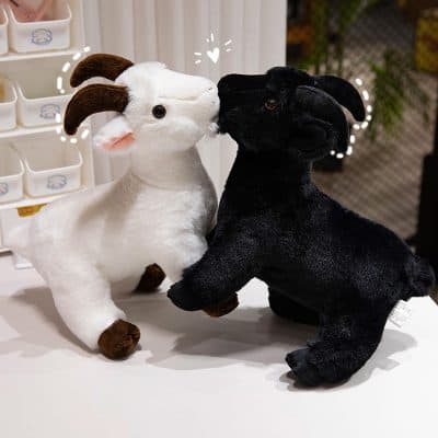 Goat and dog plush toys for kids, adorable stuffed animals for children’s gifts, soft and cuddly animal plushies from Monalisa Store for boys and girls, perfect for play and collection.