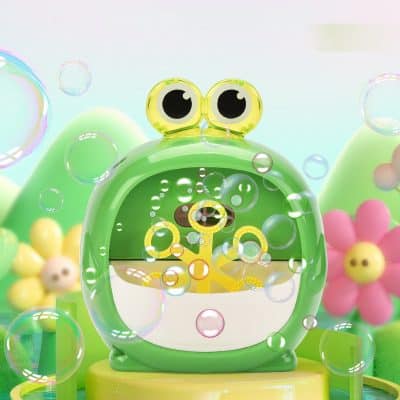 Alarm clock with cute frog theme and bubbles, colorful decor, playful design, kids' room accessories, children's clock, fun nursery decor, educational toy for kids.