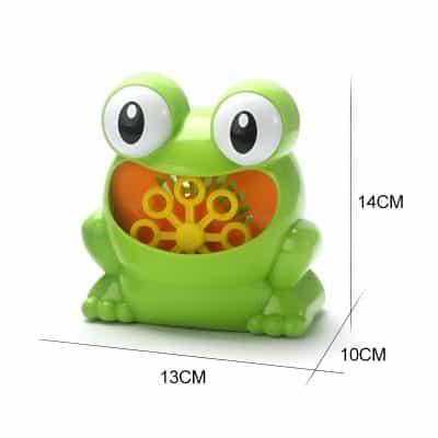 Colorful frog-shaped toy with windmill in mouth, measuring 14cm tall, 13cm wide, and 10cm deep, ideal for children's educational and entertainment purposes from Monalisa Store.