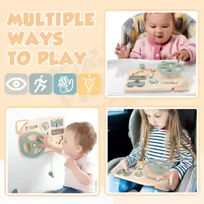 Interactive wooden learning toy for children, promoting eye coordination, motor skills, and cognitive development, suitable for early childhood education and play.