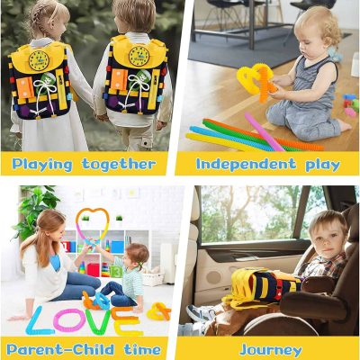 Backpack toys for kids, educational and colorful, perfect for children to play, learn, and enjoy independent activities. Ideal for parent-child bonding and travel.