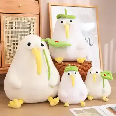 Soft plush bird toys collection at Monalisa Store featuring cute and colorful chicken characters for kids and home decor, perfect for gifting or playful bedroom accessories.