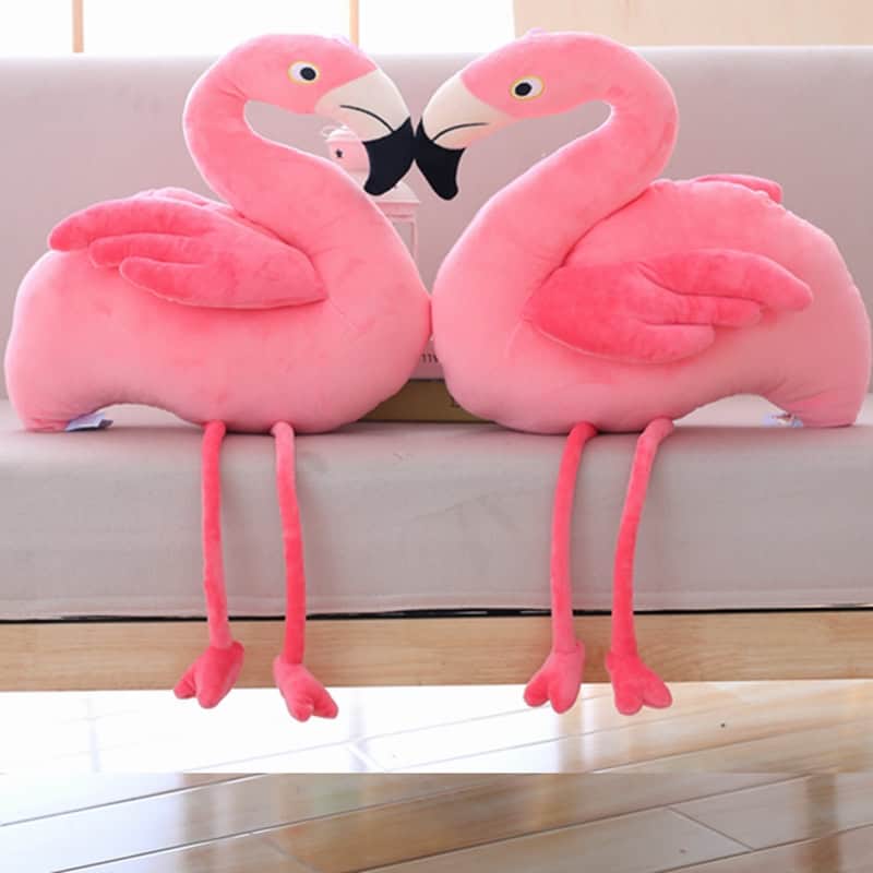 Flamingo plush toys, pink stuffed animal decor, cute sofa accessories, novelty home decor, soft plush flamingo pillows for living room or bedroom.