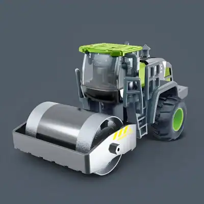 Heavy-duty road roller compacting asphalt and soil, advanced construction equipment, industrial soil compactor for infrastructure projects, modern engineering machinery, Monalisa Store.