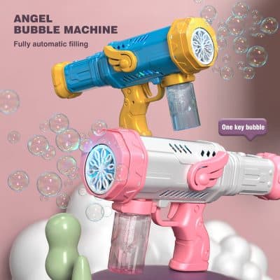 Sparkling bubble gun toy for kids, colorful automatic bubble machine with one key bubble feature, perfect for outdoor play and parties, high-quality bubble blower from Monalisa Medical.