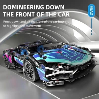 Race car with futuristic design, highlight for automotive performance and speed, colorful aerodynamic bodywork, advanced engineering, sleek and dynamic, suitable for motorsports enthusiasts.