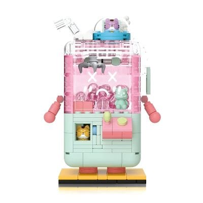 Colorful robotic toy featuring cute animal faces and vibrant design, ideal for kids' play and decorative display.