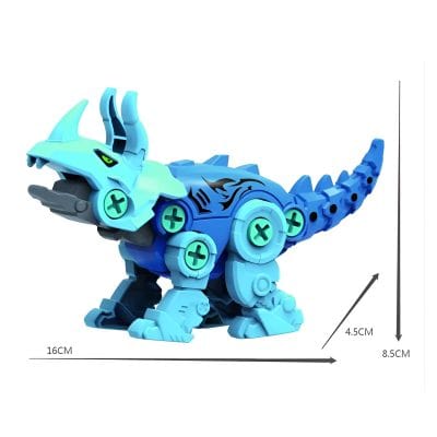 Colorful robotic dinosaur building block toy model for kids, educational STEM construction set, perfect for developing creativity, motor skills, and STEM learning at Monalisa Store.