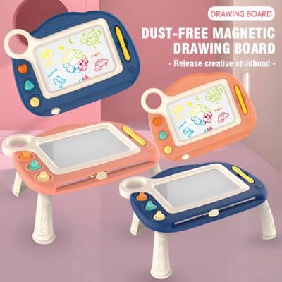 Colorful magnetic drawing boards for children, dust-free and portable design with creative toy features for early childhood development.