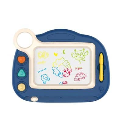Cute children's drawing toy with colorful illustrations featuring a girl, owl, bird, and car, designed for early learning and creativity.