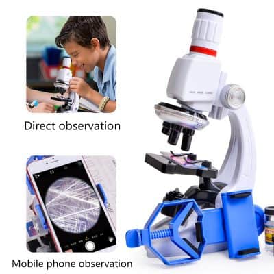 Microscope for educational and medical use at Monalisa Store, ideal for direct and mobile phone observation, perfect for scientific research and classroom learning.