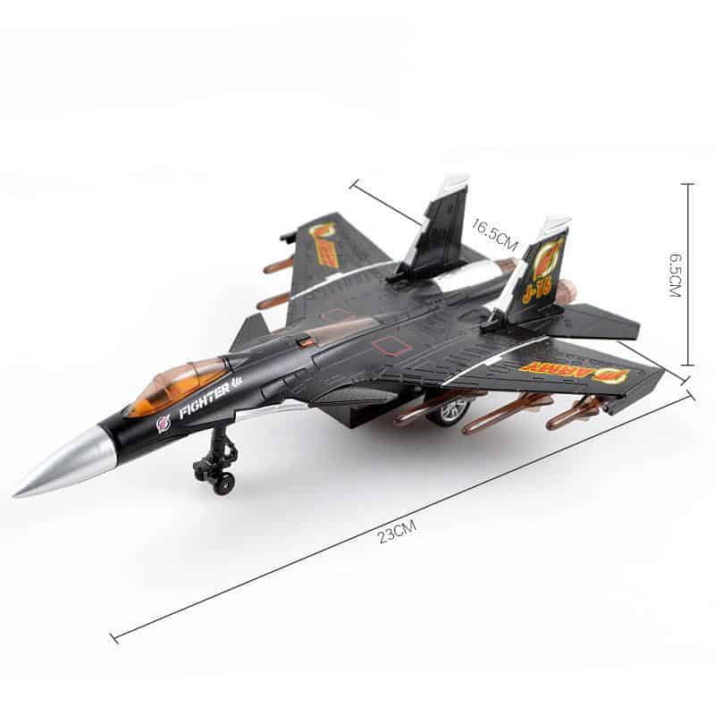 Colorful remote control fighter jet toy designed for children and enthusiasts, measuring 23cm in length and 16.5cm in wingspan, great for aerial battles and adventure play.