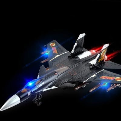 F-15 Eagle fighter jet toy with LED lights and missile accessories, suitable for children and aviation enthusiasts, available at Monalisa Store.