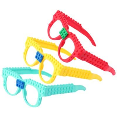 Colorful silicone toys shaped like glasses for kids, with textured grips and adjustable features, ideal for fun, playful accessories or sensory play. Perfect for children’s educational and entertainment purposes.