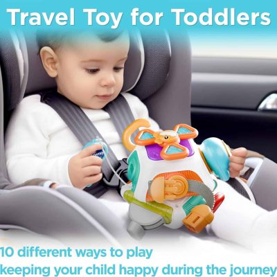 Portable toddler travel toy for car seat, colorful educational activities for kids, stimulating toy for toddlers during car rides, engaging and safe travel activity for children, Monalisa Store travel toys for kids.