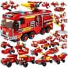 Fire truck lego building blocks for kids, emergency rescue vehicle, brick set for kids' play and education, Monalisa Medical.