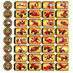 Combine lego fire truck building blocks, firefighting vehicle, rescue fire truck model, emergency fire truck set, educational toy fire truck.