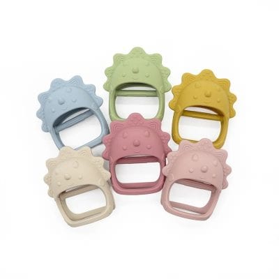 Colorful lion-shaped baby teether clips in pastel shades, perfect for soothing infants while promoting teething comfort at Monalisa Store, a premier destination for children's health and wellness products.