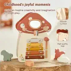 Wooden children's educational toy for imaginative play, featuring smooth surface and high-quality logs, designed to inspire creativity in kids.