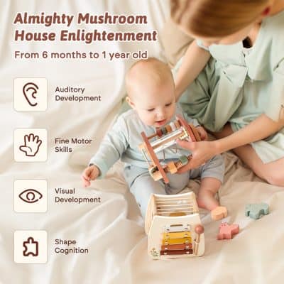 Wooden baby educational toy set for sensory development and fine motor skills, early childhood learning for infants 6 months to 1 year old, Monalisa Store opt.