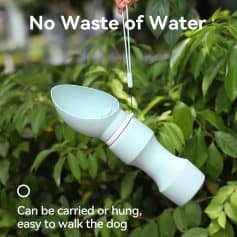 Waterless portable pet water dispenser, eco-friendly dog water bottle with leak-proof design, easy to carry for outdoor walks, perfect for pet hydration on the go.