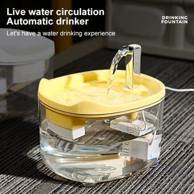 Live water circulation automatic water dispenser for drinking water, healthy hydration solution, spill-proof water fountain, durable plastic water dispenser, eco-friendly water drinking device.