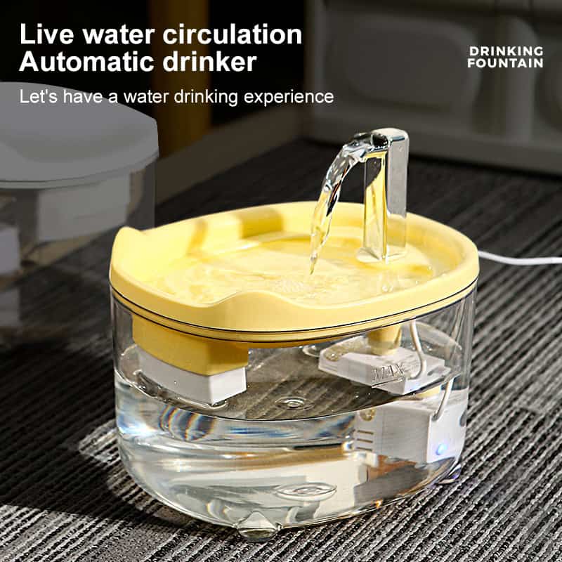 Live water circulation automatic water dispenser for drinking water, healthy hydration solution, spill-proof water fountain, durable plastic water dispenser, eco-friendly water drinking device.