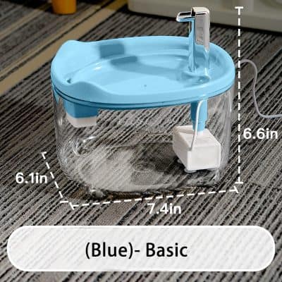 Comprehensive infant nasal aspirator with a water-based filter system, blue color, compact design measuring 6.6 x 7.4 x 6.1 inches, ideal for baby nasal hygiene and congestion relief.