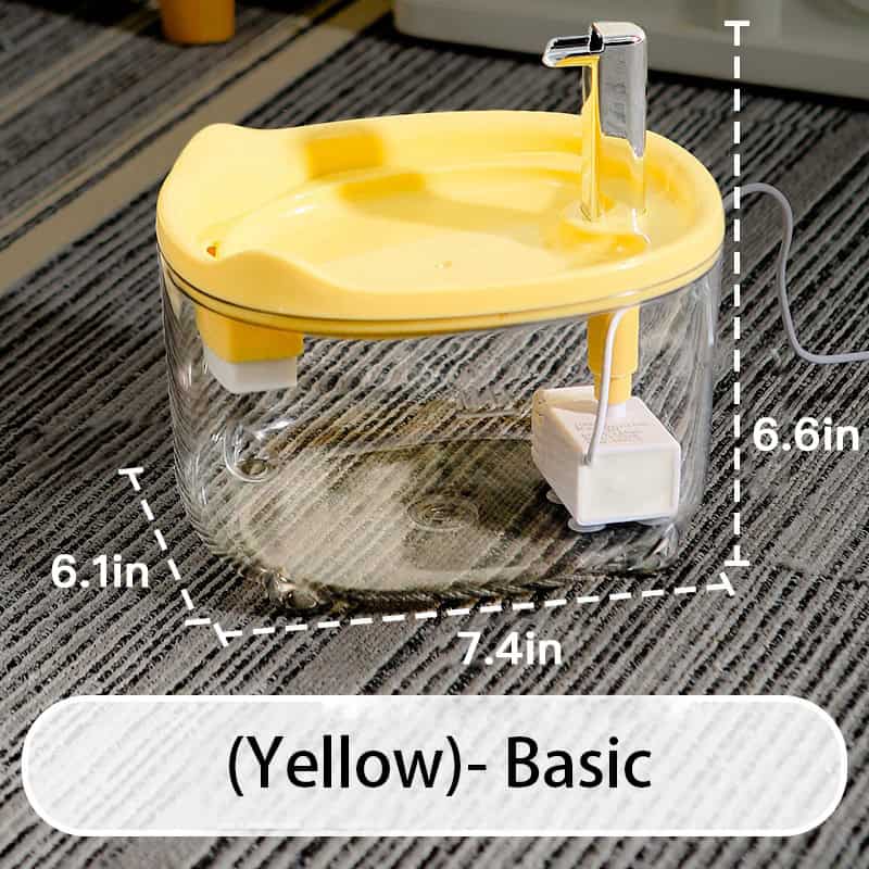 Compact water bath with yellow lid, ideal for laboratory use, measuring 7.4 inches in length, 6.6 inches in height, and 6.1 inches in width, perfect for precise experiments and sample heating.