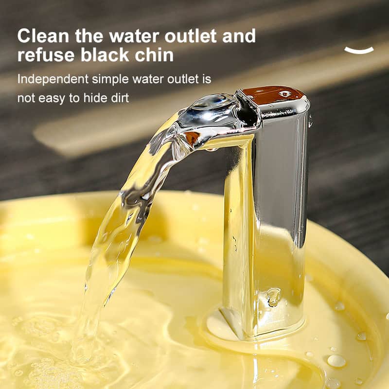 Water outlet with black chin in a water dispenser, showcasing a modern, hygienic design for effective water filtration in opt clinic environments.