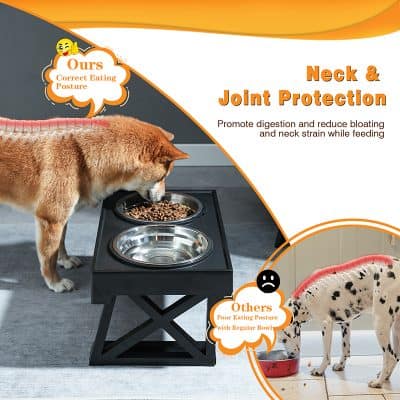 Bone health, joint protection, pet feeding, elevated pet bowls, animal digestion support, ergonomic pet accessories, healthy eating posture for pets, pet care products, anti-bloating pet bowls, veterinary recommended pet feeding stations.