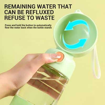 Recycling water bottle with pump dispenser for eco-friendly reuse, emphasizing sustainable water management and waste reduction at Monalisa Store.
