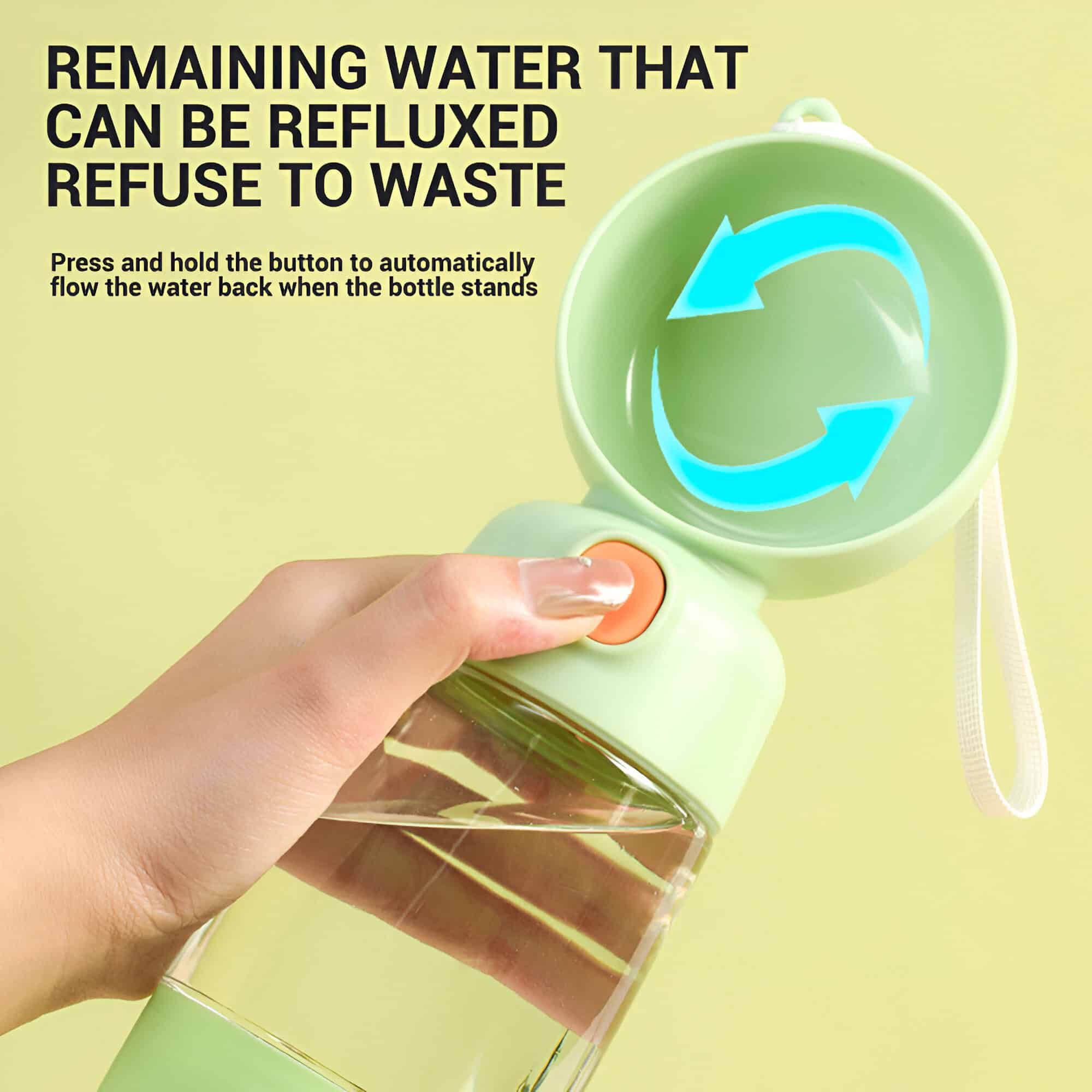 Recycling water bottle with pump dispenser for eco-friendly reuse, emphasizing sustainable water management and waste reduction at Monalisa Store.
