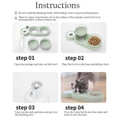 Refillable-cat-food-dispenser, pet feeding station, automatic pet feeder, stainless steel bowls for cats, Monalisa Store pet accessories, convenient pet feeding solution, easy-to-use pet food dispenser, hygienic pet feeding bowl, adjustable cat food dispenser, innovative pet product from Monalisa Store.