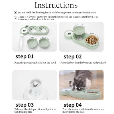 Refillable-cat-food-dispenser, pet feeding station, automatic pet feeder, stainless steel bowls for cats, Monalisa Store pet accessories, convenient pet feeding solution, easy-to-use pet food dispenser, hygienic pet feeding bowl, adjustable cat food dispenser, innovative pet product from Monalisa Store.