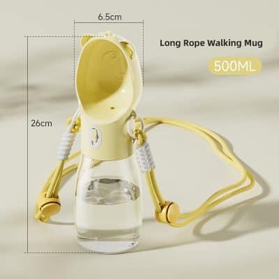 Hydration water bottle with long strap and yellow cover, ideal for active use and outdoor activities, 500ml capacity, stylish design by Monalisa Store.