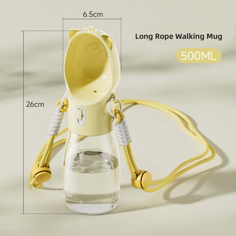 Hydration water bottle with long strap and yellow cover, ideal for active use and outdoor activities, 500ml capacity, stylish design by Monalisa Store.