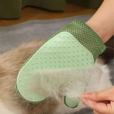 Shedding grooming brush for dogs with silicone bristles for effective fur removal and gentle comfort on pets.