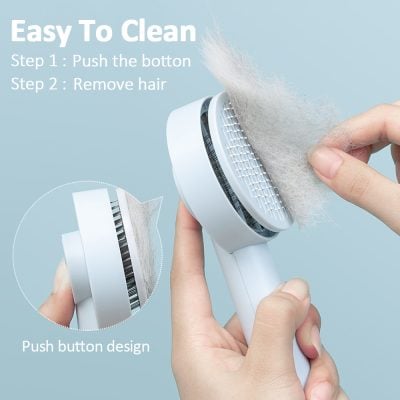Sleek lint remover for clothing and fabrics, featuring a push button design for easy hair removal, ideal for home and travel use.