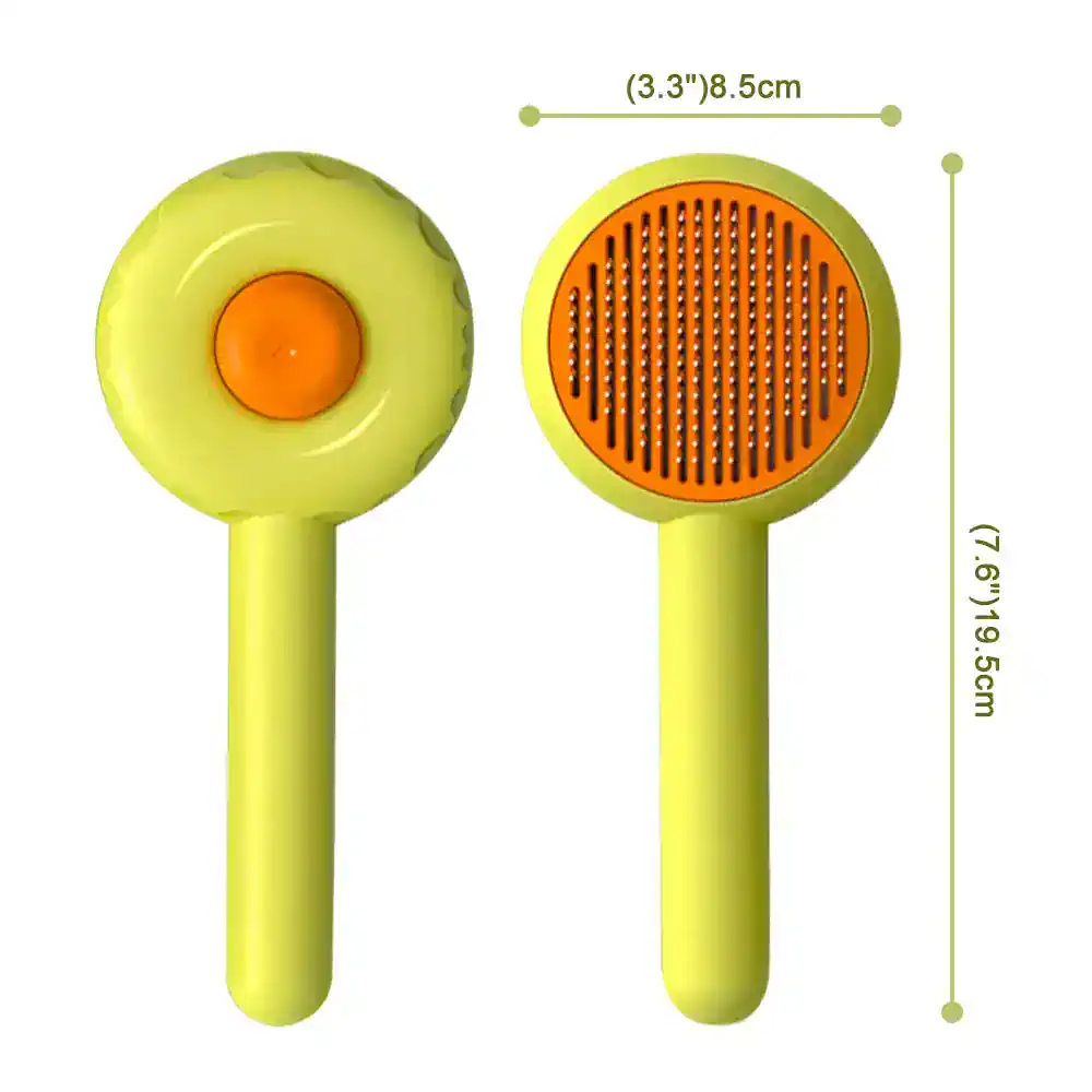 Colorful silicone scalp massager with orange and yellow accents for hair and scalp health, easy to hold and use, perfect for relaxing scalp care routines.
